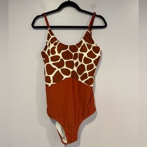 NWT Coral Reef Giraffe one piece open back swimsuit